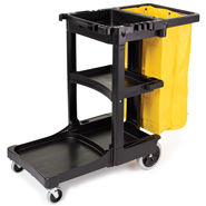 RB6173 Janitor Cart w/25 Gal.Bag Black