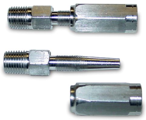 Stainless Reusable Gator Crimp Fitting for 1/4" Wire-Braid Hose