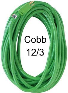 GG25B - Elect Cord 25' 12/3 w/wall male plug