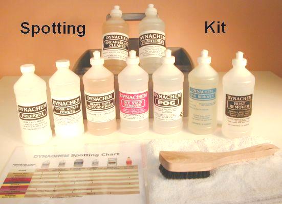 Spotting Kit 9 Spotters, Towel, Brush with Open Poly Tray